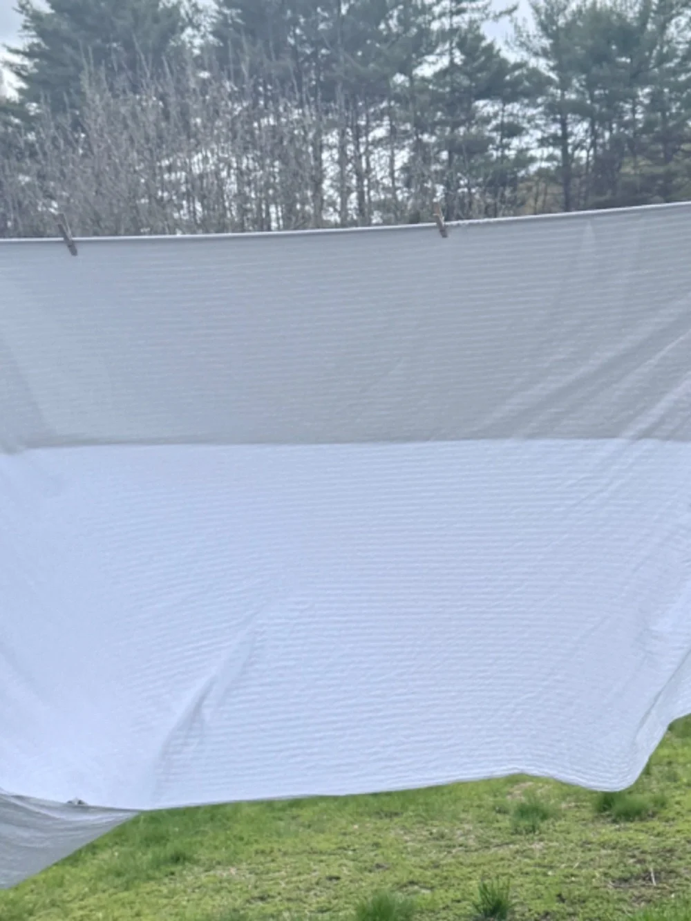 Anichini Queen Duvet Cover Italian Cotton White on White Striped Bottom Pocket